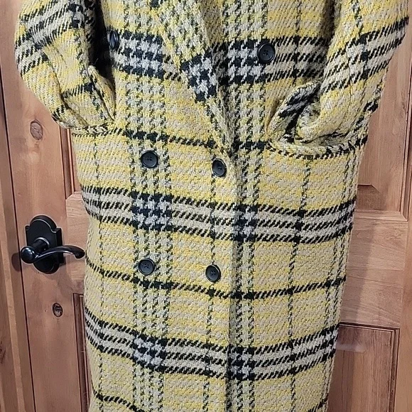 TOPSHOP Wool Blend Double Breasted Long Coat - Picture 5 of 16